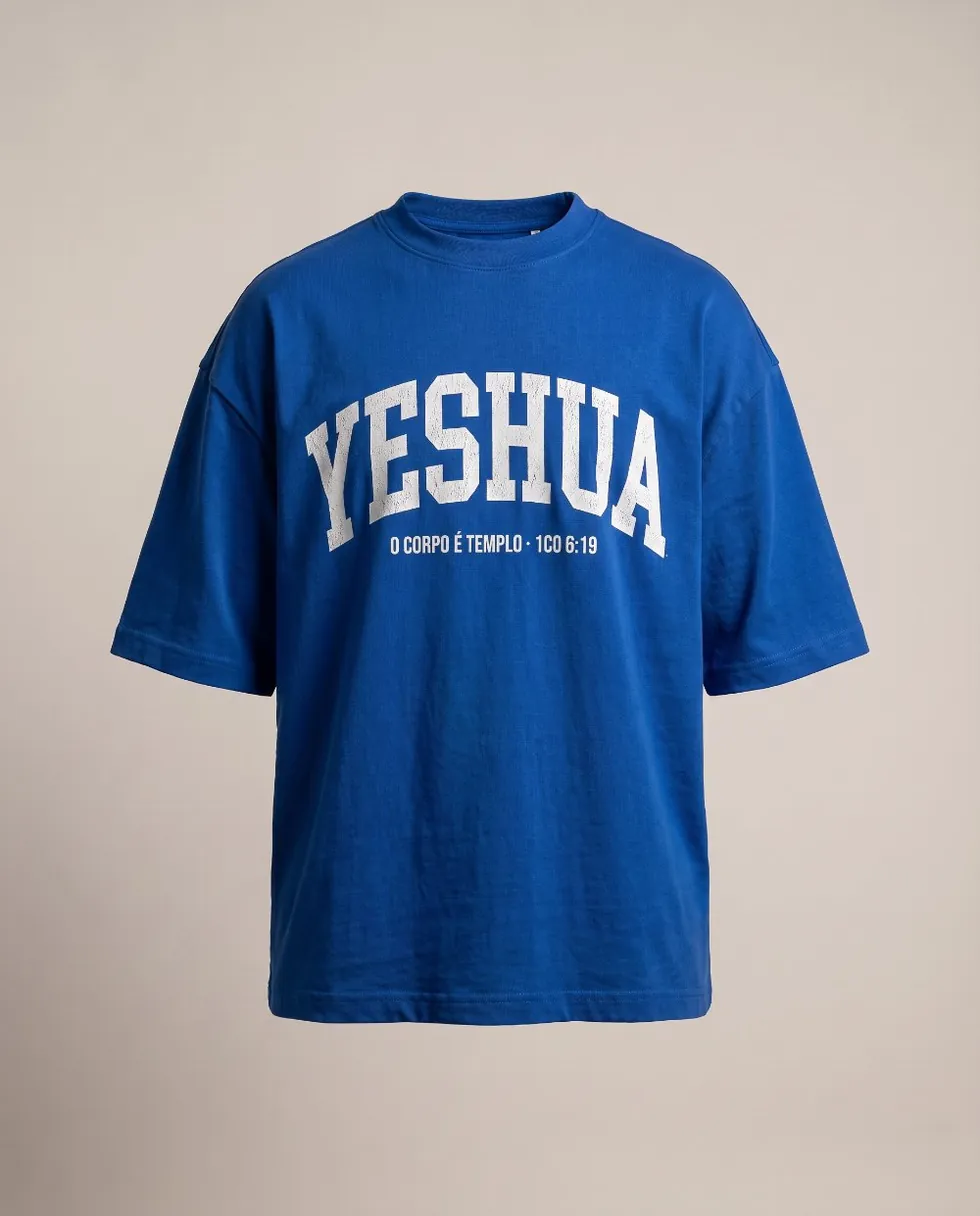 Atlética oversized, Azul royal, YESHUA branco
